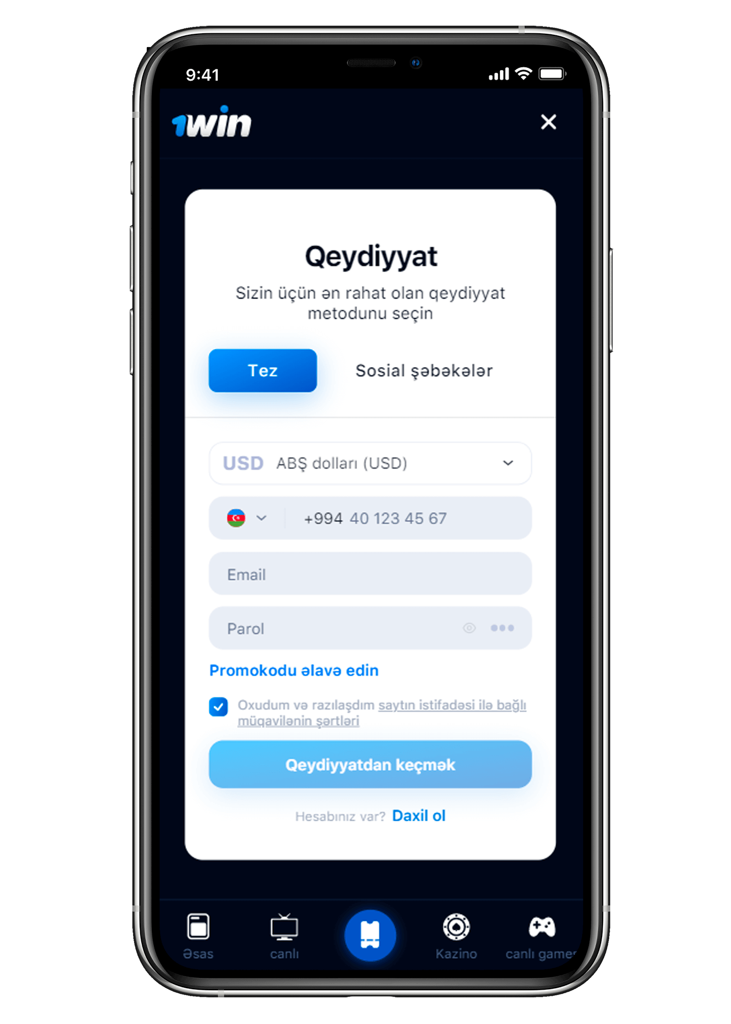 Qeydiyyat 1win az (mobile)