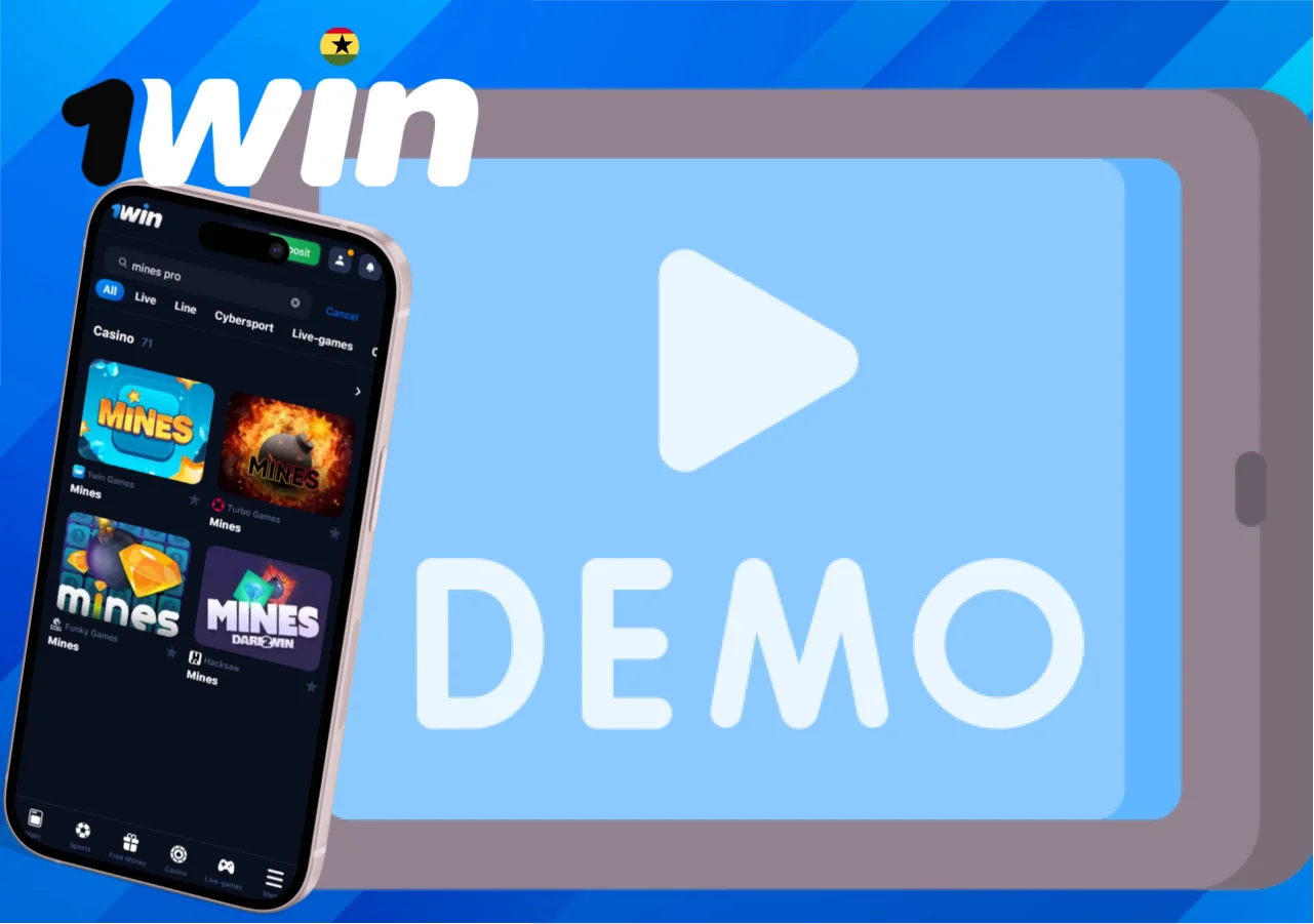 Demo mode in the game Mines pro to familiarize with the rules of the slot